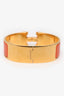 Hermès Gold/Orange Enamel 'Clic Clac H' Bracelet