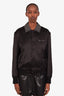 Saint Laurent Black Crystal Embellished Bomber Jacket Size 38