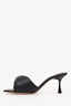 Studio Amelia Black Leather Twist Front 70 Heel Mules Size 37