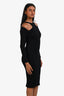 Simon Miller Black Knit Rib Long Sleeve Cut Out Dress Size XS