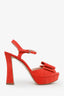 Miu Miu Coral Peep-Toe Bow Heels Size 36.5