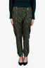 Stone Island Green Nylon Cargo Zip Front Pants Size 30