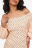 Zimmermann Peach/Black Dot Puff Sleeve Mini Dress Size 0