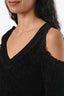 Roberto Cavalli Black Leopard Ruffle Sleeve Top Size 40