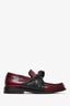 Celine Burgundy Patent Leather Knot Loafers Size 37