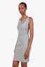Gucci 2009 Grey Cowl Neck Metal Strap Detail Sleeveless Knee Length Dress Size XS