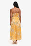Zimmermann Yellow Linen Floral Cut Out Maxi Dress Size 0