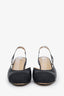 Pre-loved Chanel™ Black Goatskin Leather Cap Toe CC Slingback Heels Size 36