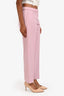 Dries Van Noten Pink Wool Pleated Tapered Pants Size 36