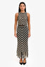 Zimmermann Black/White Crochet Eyelet Top Size 1 + Maxi Fringe Skirt Size 1 Set