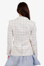 Veronica Beard White/Multicolour Cotton-Blend Tweed Check Pattern Double Breasted Blazer Size 00