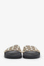 Gucci Beige Coated Canvas Studded Pearl Sandals Size 41