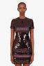 Christian Dior Raf Simons Prefall 2015 Multicolour Aztec Sequin Embellished Short Sleeve Dress Size 2