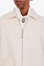 Hermès 2023 Cream Cashmere Zip Up Collared Jacket Size 40