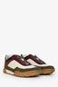 Pre-loved Chanel™ Burgundy/White Suede Canvas CC Low Top Sneakers Size 38.5