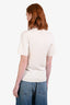 Louis Vuitton 2017 Cream Wool Cashmere Black Lace Detail Jersey Top Size XS