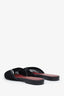 Pre-loved Chanel™ Black Mesh Cotton Coco Beach CC Flats Size 39.5