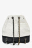 Pre-loved Chanel™ 2018 19 Black White Aged Leather Small Gabrielle Backpack