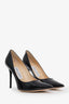 Jimmy Choo Black Patent Label Pointed Toe 'Abel' Heels Size 35.5