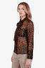 Burberry Cheetah Print Silk Sheer Blouse Size 2