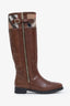 Burberry Brown Leather Colville High Boots Size 38.5