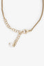 Pre-loved Chanel™ Champagne Gold-Toned Crystal CC Star Necklace