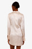Alexander Wang Pink Silk Crystal Embellished Button Down Shirt Dress Size XS