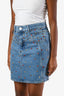 Sandro Blue Denim Rhinestone Mini Skirt Size 2
