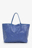 Goyardine Blue Canvas Saint Louis GM Tote With Pouch