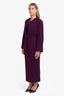 Pre-loved Chanel™ 1998 Purple Wool Tweed Jacket Suit Set Size 40 With Belt