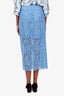 Smythe Blue Lace Pencil Skirt Size 6