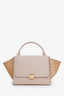 Celine Beige Leather Suede Medium Trapeze Top Handle Bag With Strap