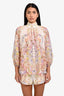 Zimmermann Cream/Pastel Floral Linen Long Sleeve Top + Short Set Size 0