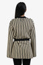 Max Mara Cream/Black Belted Striped Cardigan