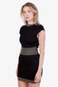 Balmain Black/Gold Sparkly Knit Short Sleeve Mini Dress Size 36
