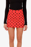 Marni Red/Black Polka-dot Crepe Mini Skirt Size 36