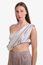 Effie Kats Light Grey Crop Off the Shoulder Top Size S