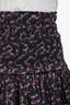 Isabel Marant Etoile Grey/Pink Printed Cotton Ruffled Mini Skirt Size 36