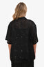 N.21 Black Mesh Crystal Embellished Short Sleeve Top Size 44