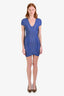 Herve Leger Blue/Pink Cap Sleeve Mini Bandage Dress Size XS