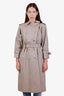 Burberry Beige Wool Cotton Double Lined Belted Trench Coat Size S