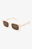 Celine Cream Rectangular Sunglasses with Crossbody Pouch