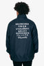 Balenciaga Navy Logo Hooded Windbreaker Jacket Size 46 Mens