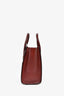 Celine Burgundy Leather Luggage Micro Tote Bag