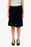 Valentino Navy Silk Blend Pleated Mini Skirt Size 6
