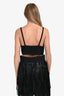 Miu Miu Black Wool Silk Logo Bralette Top Size 38