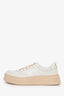 Gucci White/Pink GG Embossed Leather Sneakers Size 38.5