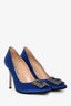 Manolo Blahnik Dark Blue Hangisi Heels Size 38