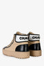 Pre-loved Chanel™ Beige/Black CC Logo High Top Sneakers 39