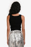 Miu Miu 2023 Black Ribbed Logo Tank Top Size 38